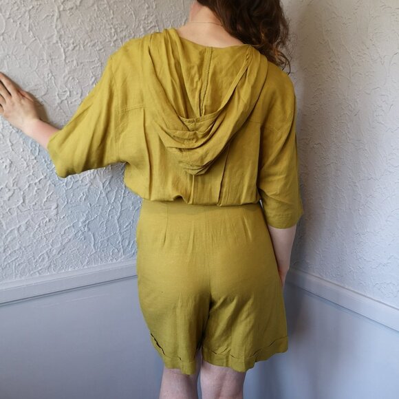Vintage Green Romper with Hood - Picture 4 of 7